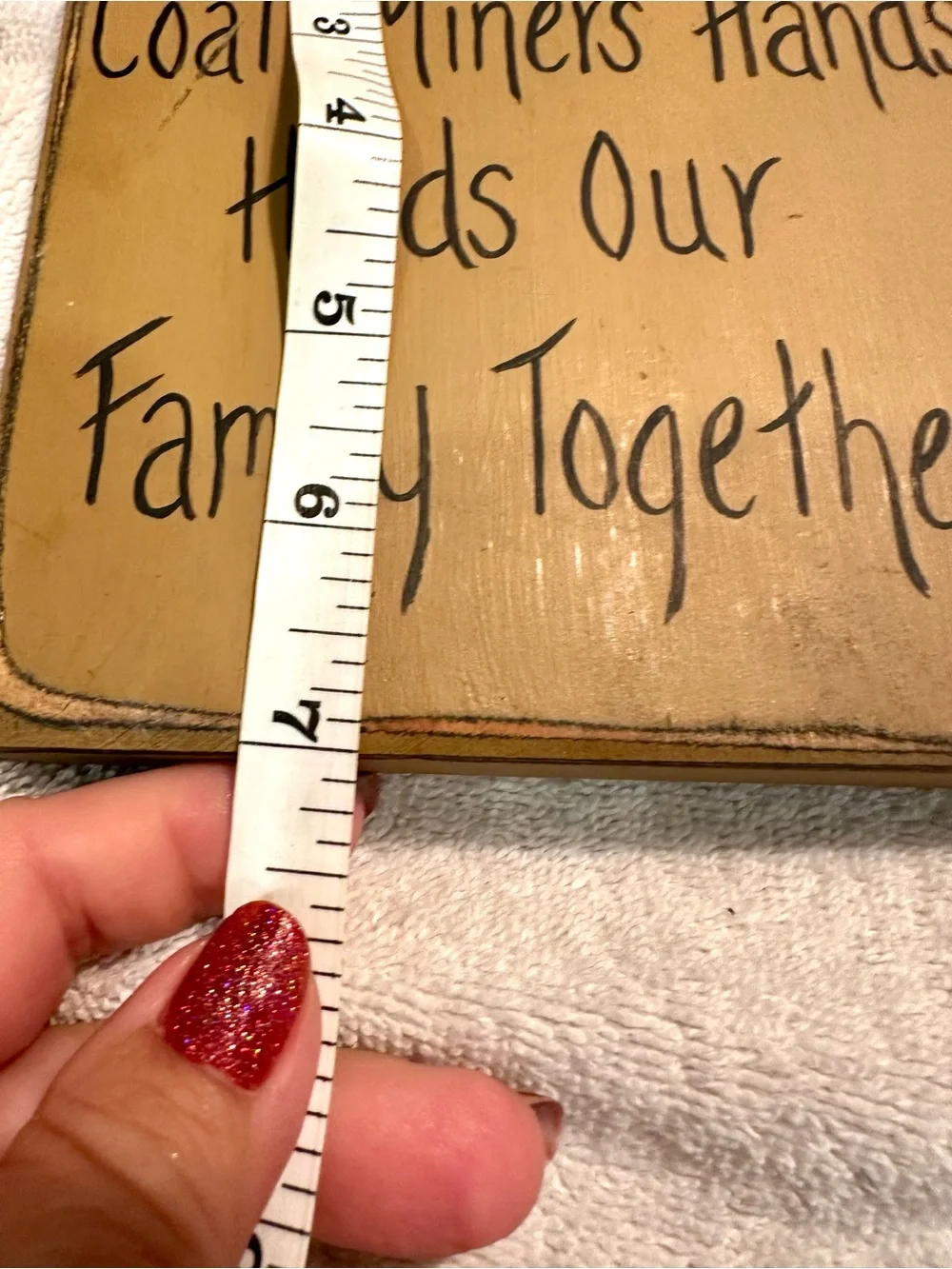Vintage Coal Miner's Hands Holds Our Family Together Wall Decor - 5.5x7